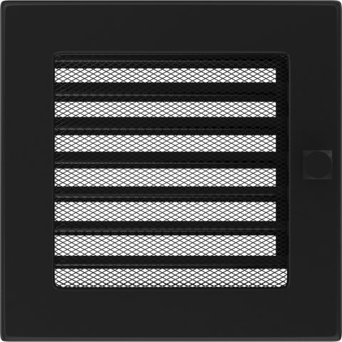 Вентиляционная решетка Черная с задвижкой (17*17) 17CX-1