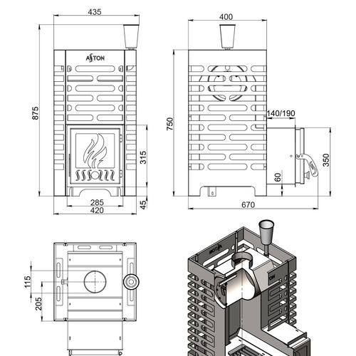 Печь для бани ASTON 16-6