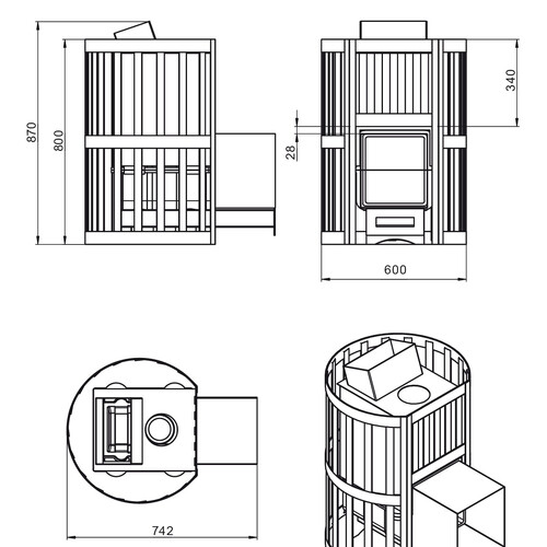 Печь ВЕЗУВИЙ Ураган Стандарт 16 (ДТ-4С)-3