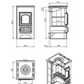 Печь-Камин ВЕЗУВИЙ ПК-01 (270) с плитой беж. 9 кВт (150 м3) Ø 115 мм-4