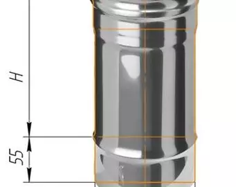 Дымоход Феррум нержавеющий (430/0,5 мм) ф150 L=0,25м