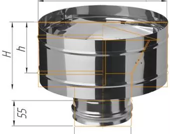 Зонт Craft нержавеющий (316/0,5 мм), ф120, с ветрозащитой, по воде #