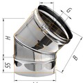Колено Феррум угол 135°, нержавеющее (430/0,8мм), ф150 черный-1