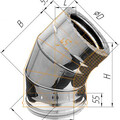 Колено Craft утепленное угол 135° нержавеющее (316/0,5/304/0,5мм), ф120/220, по воде-2