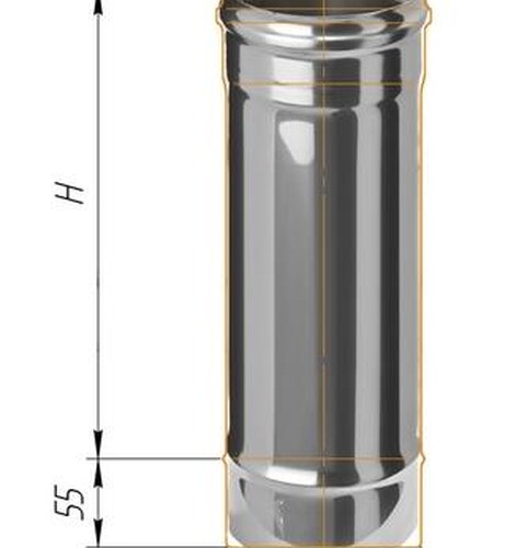 Дымоход Феррум нержавеющий (430/0,5 мм) ф110 L=0,5м-1
