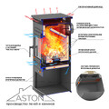 Печь-Камин ASTON 11кВт (180 м3) Ø 150мм (Чугунная дверь) Амфиболит-5
