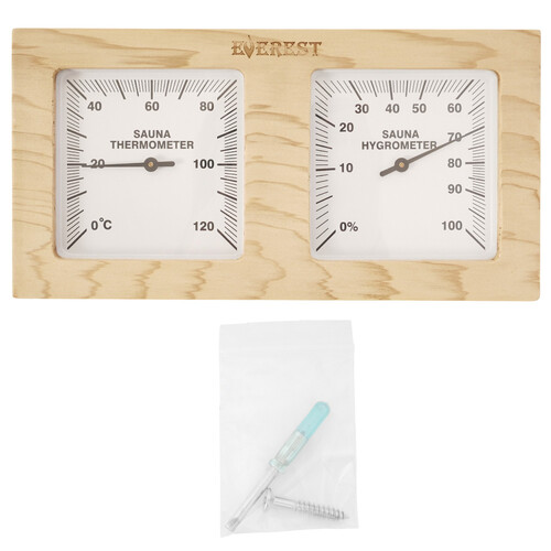 Термогигрометр EVEREST горизонталь, кедр (TG-04 white)-5