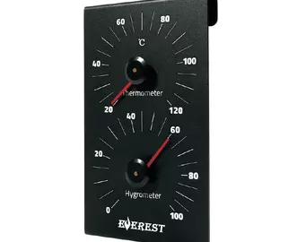 Термогигрометр EVEREST "Line", алюминий BLACK (TG-23)
