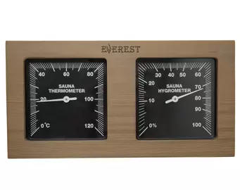 Термогигрометр EVEREST горизонталь, кедр (TG-02 black)